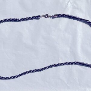23” woven black and silver necklace